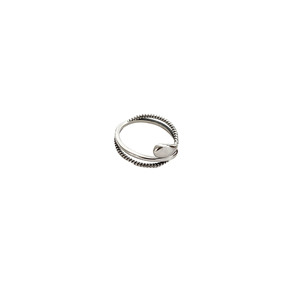 S925 Sterling <b>Silver</b> Snake Shape Twist <b>Ring</b> Geometric Design <b>Adjustable</b> Unisex Everyday Wear Jewelry - Product Image 5