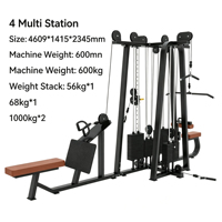 Équipement de musculation commercial en gros : Appareil d'entraînement multi-stations 4-en-1 avec mousse pour la force des bras, du torse et des jambes