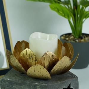 Foryoudecor Metal <strong>Lotus</strong> <strong>Candle</strong> <strong>Holder</strong> Antique Gold Led <strong>Candle</strong> <strong>Holder</strong> for Daily Decoration - Product Image 4