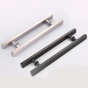 Alta calidad 304 Vidro de aco inoxidavel preto <span class=keywords><strong>fosco</strong></span>/puxador de porta de madeira - Product Image 2