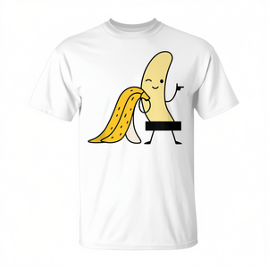 T-shirt débardeur promotionnel imprimé fruits jaunes censurés motif banane - Product Image 2