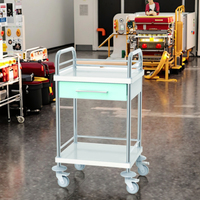 Chariot d'hôpital moderne en alliage d'aluminium et acier inoxydable Shiye TCC-15 avec roulettes silencieuses à 4 roues et tiroirs pour soins d'urgence
