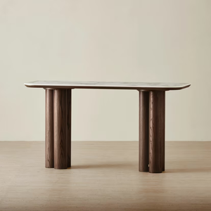 Meubles de salon de luxe sur mesure, tables consoles en bois brun avec plateau en <span class=keywords><strong>marbre</strong></span> - Product Image 4