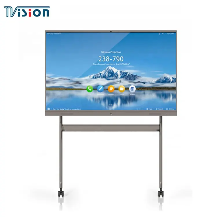 Gratis Software CMS Tvision 4K 65 "Smart Educational Equipment Interaktif Papan Display Proyektor Papan Tulis Di Dalam Kita Gudang