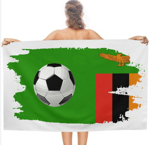 2025 Offre Spéciale été produits Zambie drapeau Football sport Fitness Gym serviette piscine serviette de plage - Product Image 1