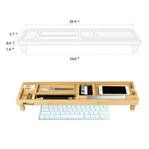 Schreibtisch Organizer Holz Bürobedarf Buch Desktop Kleines Tisch regal Bambus Beweglicher Laptopst änder Computer Riser