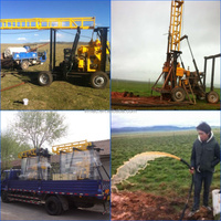 Plateformes de forage de puits d'eau portables montées sur remorque, à quatre mât de 200 m de profondeur, hydrauliques, faciles à utiliser, à vendre