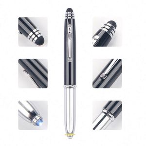 High Quality Custom Metal LED Ballpoint <b>Pen</b> Promotional Business School Gift Light for Touch Feature <b>Multi</b>-<b>Colored</b> Ink Office - Product Image 6