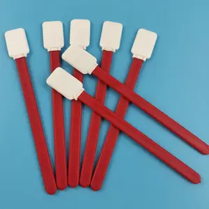 714 Lint Free Red PP Stick Flat Square Cleanroom Polyester Swab For Car Cleaning
