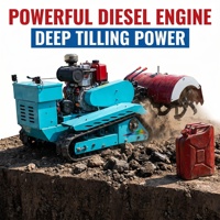 Motoculteur rotatif diesel télécommandé multifonctionnel pour ferme, avec télécommande 150m et puissance de 9,2kW