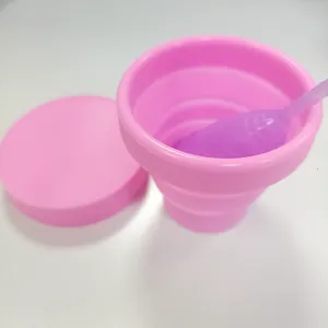 Lohas-Tazas esterilizadoras de silicona, <span class=keywords><strong>copa</strong></span> <span class=keywords><strong>Menstrual</strong></span> <span class=keywords><strong>plegable</strong></span>, limpiador, soporte de lavado - Product Image 1