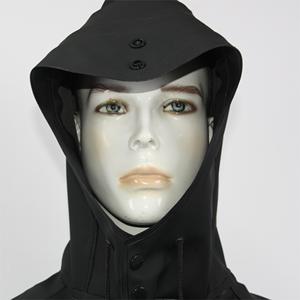 Heavy Duty Black PVC Fishing Rain Suit Waterproof <b>Hooded</b> Jacket and Bib Pants <b>with</b> Reflective Tape - Product Image 5