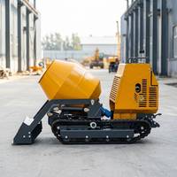 Mini bétonnière automotrice à chenilles en caoutchouc, puissante, avec système hydraulique pour la construction