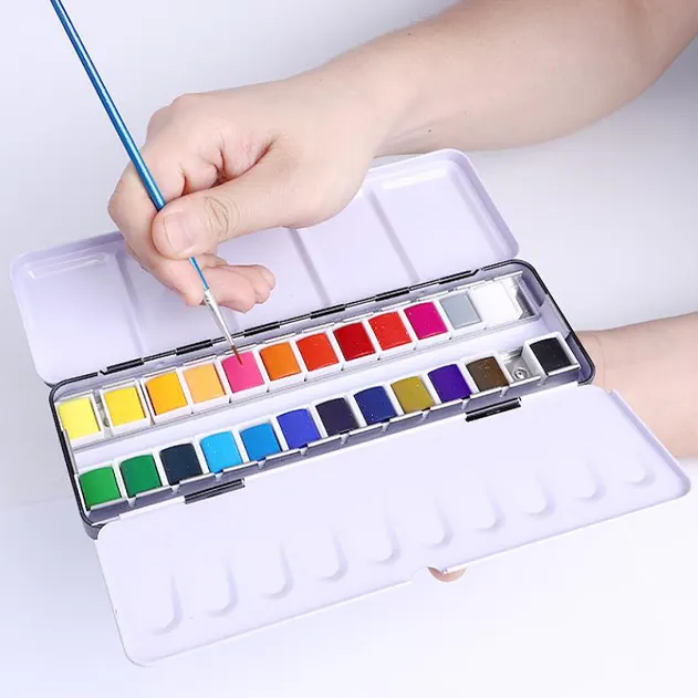Custom Solid children's watercolor paints water color paint set for child