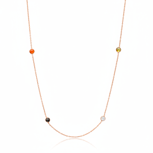Mix Stone Trendy Long <b>Necklace</b> Wholesale 925 Sterling <b>Silver</b> Pendant - Product Image 2
