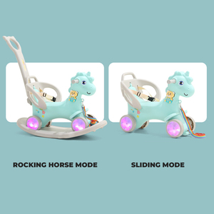 <span class=keywords><strong>Cheval</strong></span> à bascule en plastique 2 en 1 pour enfants, jouet d'équitation pour bébés, mise à jour - Product Image 3