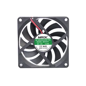 factory price IMROK 80*80*10mm 8010 plastic material brushless dc axial 80mm fan 12v