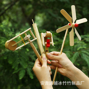 ของเล่นกังหันลมไม้ไผ่ 23 ซม. งานฝีมือเพื่อการศึกษาสำหรับเด็กเล่นกลางแจ้ง - Product Image 3