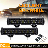 ATV UTV Super Bright 6D Single Row Super Slim 7 "14" 20 "26" 32 Inch 12V 24V Barra Led Car White Amber Strobe Led Light Bar