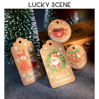 Charmant arbre de Noël personnalisé étiquette volante faite à la main pour mignon papier Kraft papier d'art carton ondulé enduit cadeau