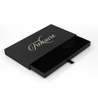 Boîte cadeau en carton personnalisée faite à la main avec tiroir, écologique, en carton gris, emballage avec feuille d'or