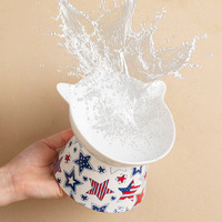 Gamelle surélevée personnalisée pour chat, anti-renversement, pour nourriture et eau, motif étoile à cinq branches, empreinte de patte, motif cerf volant, pour l'alimentation des animaux de compagnie