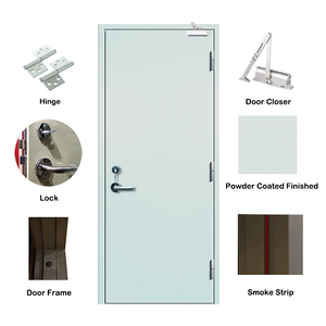 Puerta de seguridad galvanizada, puerta de acero ignífuga, puerta apta para hotel, escuela, hospital - Product Image 3