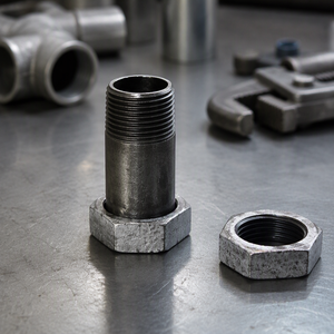 Tuerca hexagonal galvanizada con rosca hembra para fijación de tuberías de agua - Product Image 2