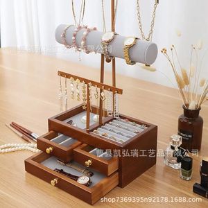 Nuevo expositor de joyería multifuncional de madera para escritorio, para collares, pulseras, pendientes, relojes y otros adornos. - Product Image 4