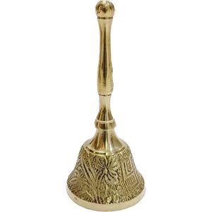 PARIJAT HANDICRAFT Ghanti-Colourful Hand-held Brass Puja Bell Jingle Bell for Christmas and <b>Mandir</b> Holiday Supplies - Product Image 4