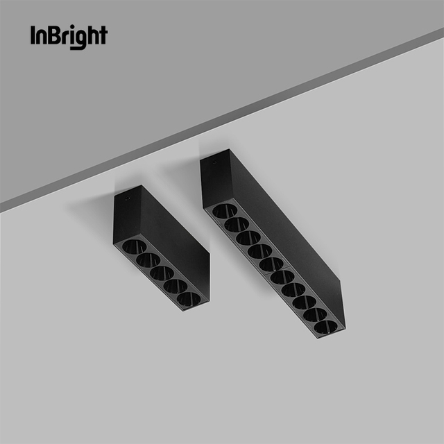 Residential Ceiling Led Multiple Head Black Linear Light 4w 10w 20w 30w Fixed Surface Mount Linear Light