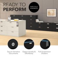 Armoire de classement latérale à 4 tiroirs avec serrure, en acier, pour bureau à domicile, atelier, durable, écologique, avec rails réglables