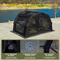 Tente pneumatique Coody 10.0 Pro Air - Noire, grande tente familiale d'extérieur pour le camping, imperméable, en coton, pour le glamping