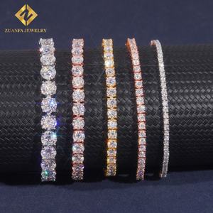 Hot Sale Tennis Bracelet 925 Sterling Silver 18K <b>Gold</b> Plated Moissanite Diamond Tennis <b>Chain</b> <b>Necklace</b> & Bracelet Large Store - Product Image 1