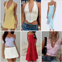 Ropa en Inventario, Blusas Estampadas para Mujer, Corte Ajustado, Camisetas de Poliéster/Algodón, Verano, Precio Bajo, Venta al Por Mayor, Nuevo Stock