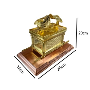Artesanía Religiosa, Adornos Coleccionables, Cristianismo, Arca <span class=keywords><strong>de</strong></span> la Alianza, Juego <span class=keywords><strong>de</strong></span> Figuras Decorativas Judías Bañadas en Oro - Product Image 5