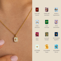Dainty Birthstone Collier Polar Star Birthstone Pendentif Colliers pour Femme Anniversaire Cadeau Idéal
