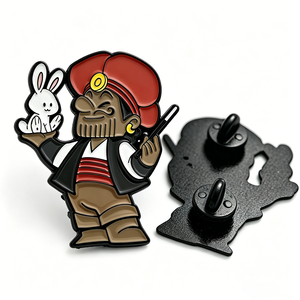 Pin de Solapa Esmaltado Personalizado de Pirata <span class=keywords><strong>Mago</strong></span> con Conejo Blanco, Insignia con Doble Cierre de Goma para Accesorio de Ropa - Product Image 1