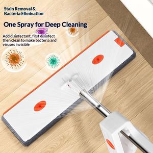 2025 नई शैली स्प्रे फ्लैट मॉप माइक्रोफाइबर फैब्रिक स्टेनलेस स्टील घरेलू एक-ऑफ साफ हाथ से मुक्त धोने वाले आलसी लोग - Product Image 5