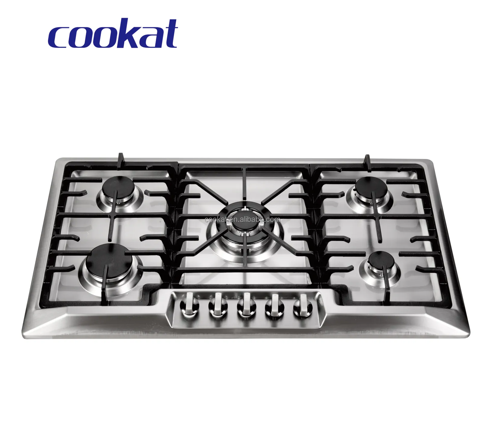 Easy Clean Low Price New Design Cooking Stainless Steel Top Counter Gas Cooking Stove 5 Burner