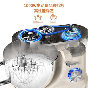 เครื่องผสมอาหาร Smilebox 5 ลิตร 1000 วัตต์ โถสแตนเลสพร้อมหน้าต่างวัดปริมาณ และ 7 ระดับความเร็วสำหรับการนวดและการผสม - Product Image 5