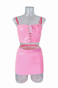 Ensemble de lingerie érotique 3 pièces : soutien-gorge bandage, mini-jupe, tenue coquine en PU pour boîte de nuit, sous-vêtements sexy noirs pour femmes - Product Image 5