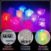 Cubetti Luminosi Liquidi Attivabili al Buio Impermeabili per Forniture da Bar, Decorazioni per Feste Estive e Matrimoni, Cubetti di Ghiaccio LED