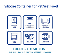 MoMoPaw Mignon Bol en silicone à double compartiment pour chat, récipient hermétique pour aliments et eau, pour garder les aliments frais, pour animaux de compagnie