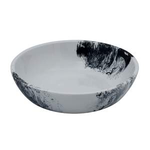 Tazón de Resina Blanco con Diseño de Salpicaduras de Tinta Negra, Plato Moderno para Servir, Decoración, Servidor de Alimentos, Frutas y Nueces - Product Image 1