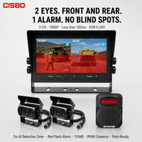 Système de vision avant et arrière CISBO C98AI-207B 7 pouces basé sur l'IA avec haut-parleur d'alarme externe et surveillance des angles morts avec alarme vocale humaine