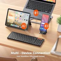 Clavier pliable OEM ODM avec pavé tactile et pavé numérique, rechargeable, design portable, compatible