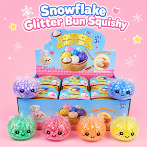 Cute Glitter Bao Bun Squeeze Toy Light <b>Squishy</b> Dumplings TPR Stress Ball Unisex 14+ Years Stress Relief Sensory Play Fidget Toy - Product Image 3