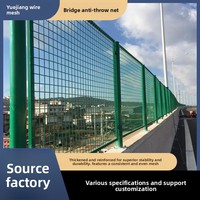 Malla anticaída para puentes, valla de aislamiento elevada, malla antideslumbrante de alta velocidad con forma de diamante, barrera vial de malla de alambre con recubrimiento de plástico