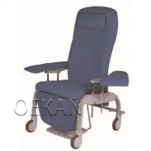 医院家具医院折叠医疗躺椅公共输血区带脚凳和轮子